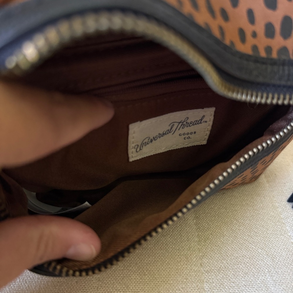 Universal Thread Pleather Leopard Print Brown Cro… - image 4